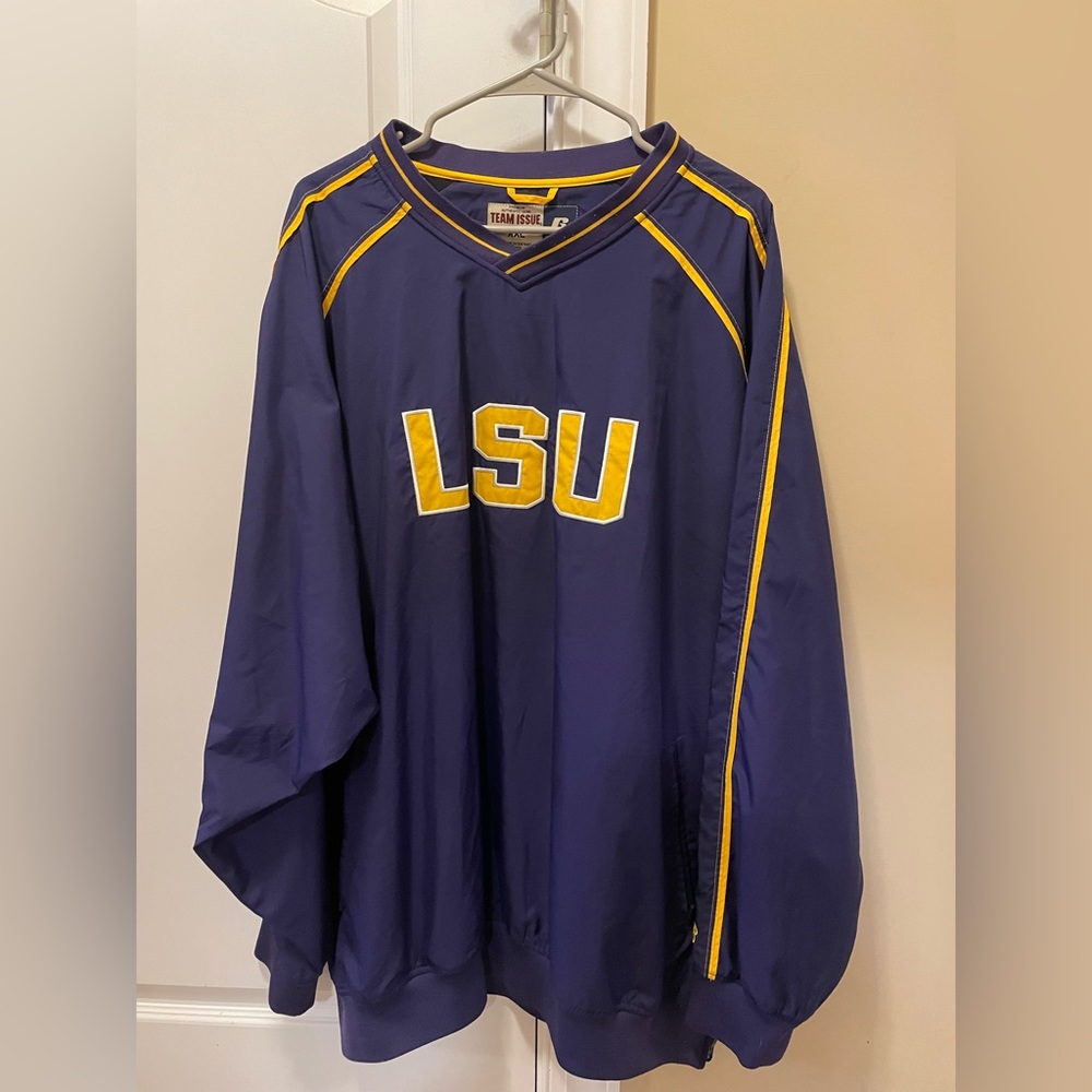Vintage LSU Tigers Pullover Jacket Windbreaker XXL Russell Athletics